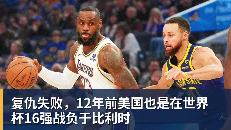 复仇失败，12年前美国也是在世界杯16强战负于比利时