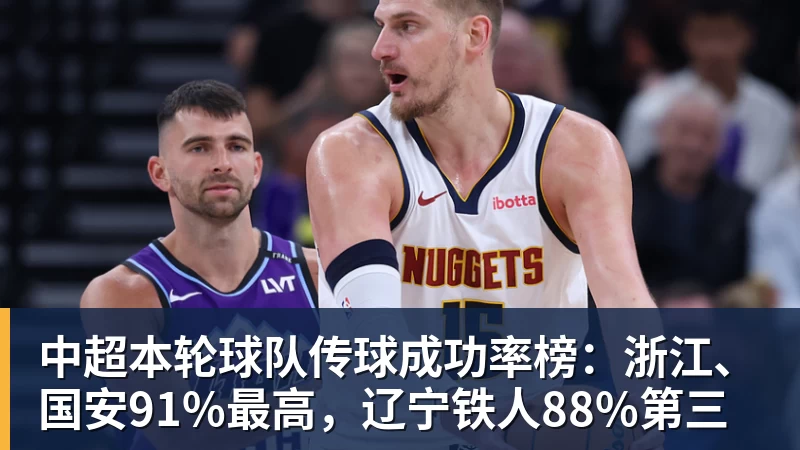 华体会体育中超本轮球队传球成功率榜：浙江、国安91%最高，辽宁铁人88%第三